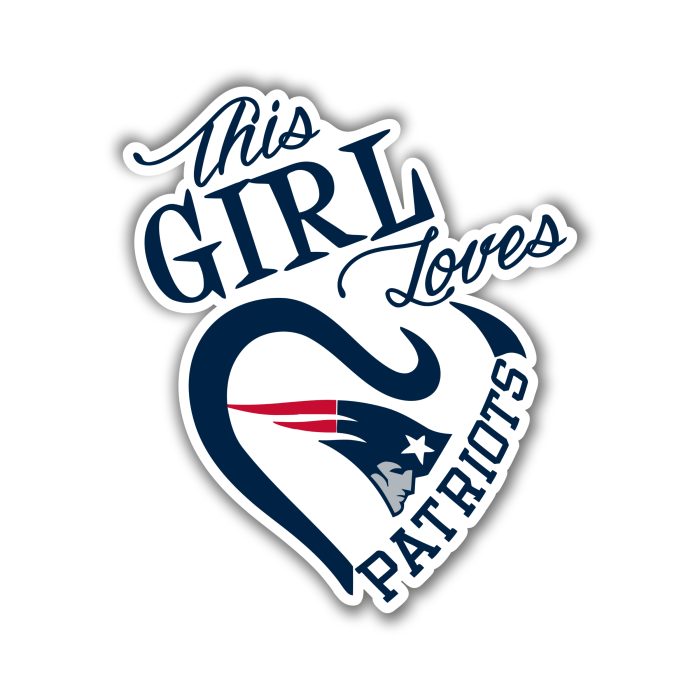 New England Patriots - This Girl Loves Patriots - Iron On - Custom Size