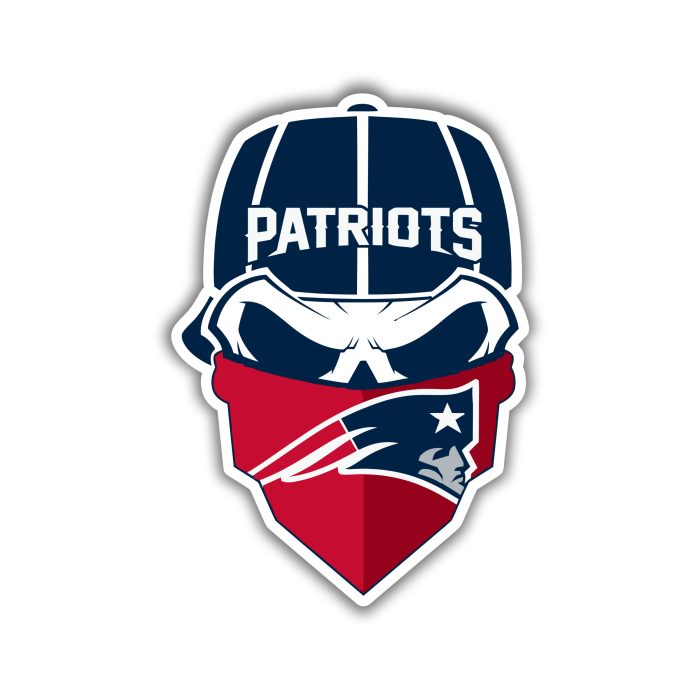 New England Patriots - Skull with Cap - Iron On - Custom Size