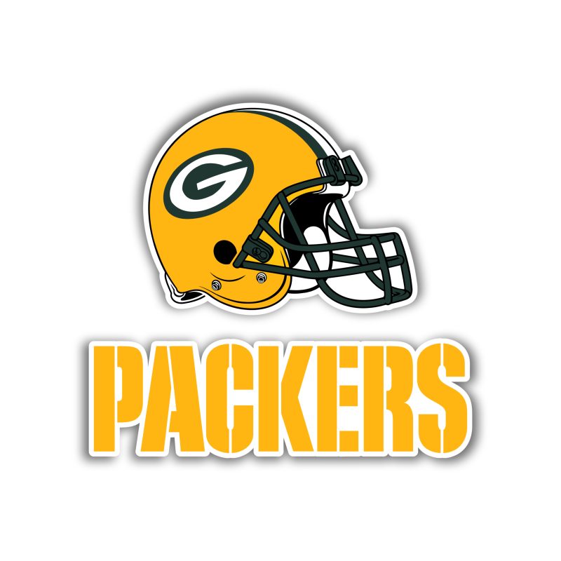 Green Bay Packers - Helmet with Name - Iron On - Custom Size