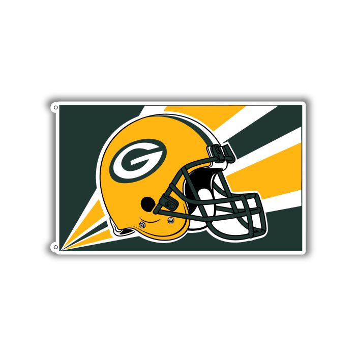 Green Bay Packers - Helmet with Yellow and Green Background - Iron On - Custom Size