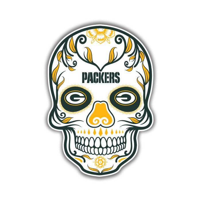 Green Bay Packers - Sugar Skull - Iron On - Custom Size