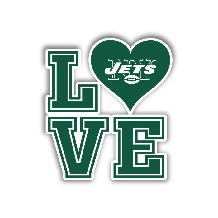 New York Jets - Love - Iron On - Custom Size