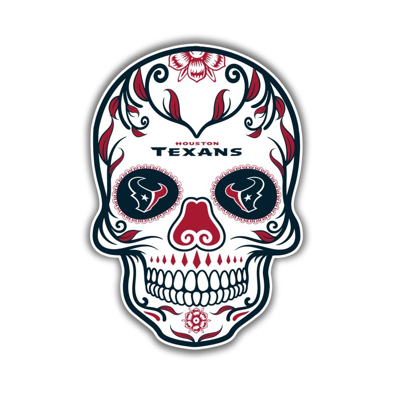 Houston Texans - Sugar Skull  - Iron On - Custom Size