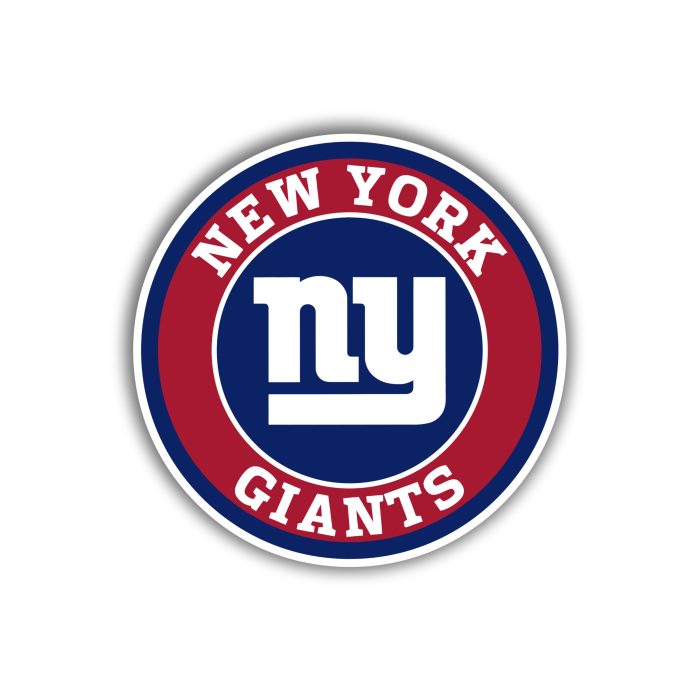 New York Giants - Dark Blue And Red Circle  - Iron On - Custom Size