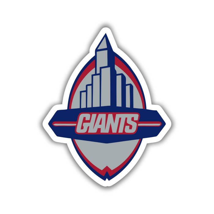 New York Giants - Oval With Name  - Iron On - Custom Size
