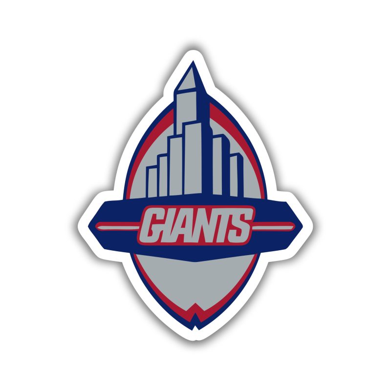 New York Giants - Oval With Name  - Iron On - Custom Size