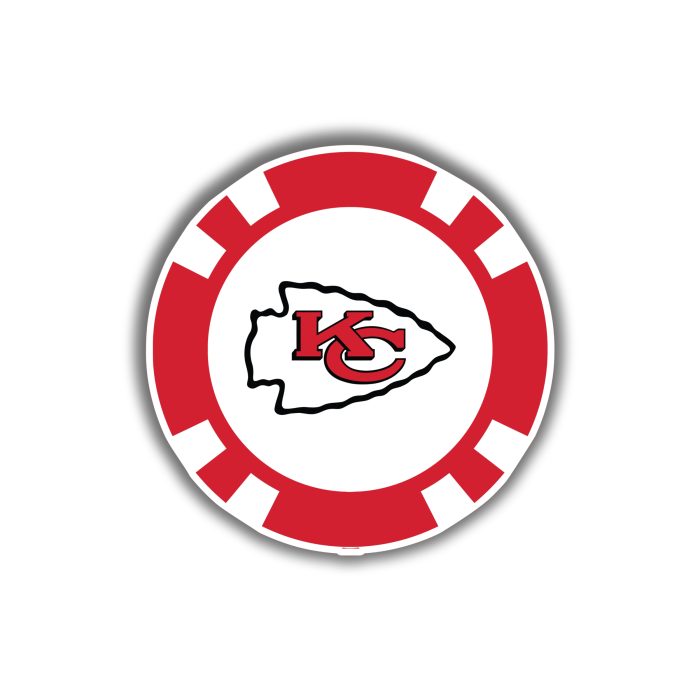 Kansas City Chiefs Poker Chip - Iron On - Custom Size