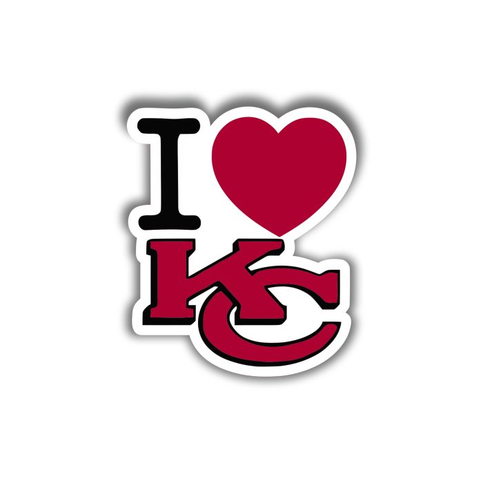 Kansas City Chiefs I Love KC - Iron On - Custom Size