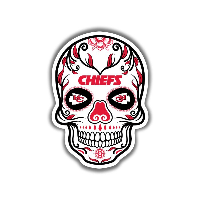 Kansas City Chiefs Dark Sugar Skull - Iron On - Custom Size