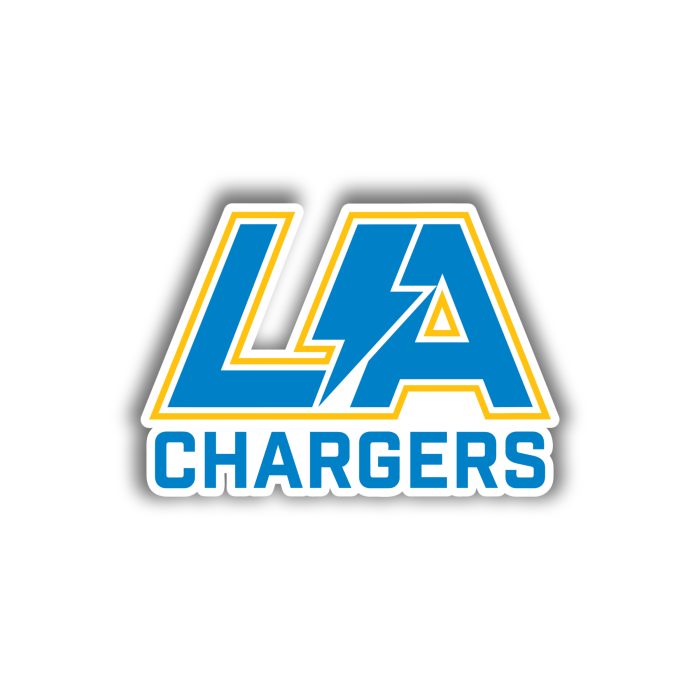 Los Angeles Chargers - LA - Iron On - Custom Size