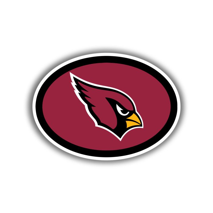 Arizona Cardinals - Head In Oval - Iron On - Custom Size