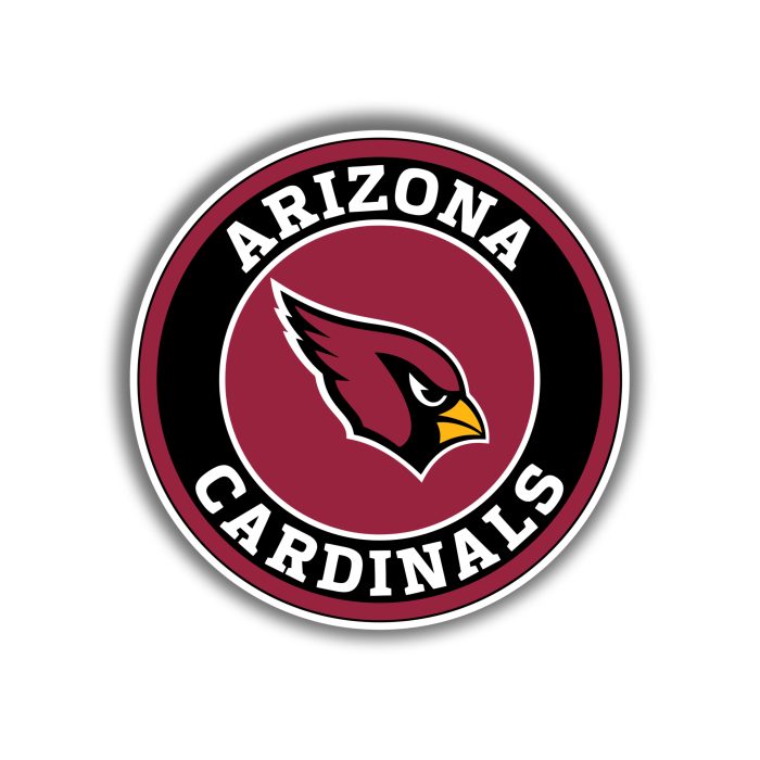 Arizona Cardinals - Circle Logo - Iron On - Custom Size