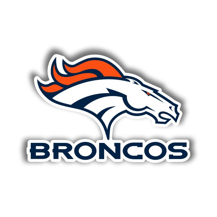 Denver Broncos - Head with Lettering - Iron On - Custom Size