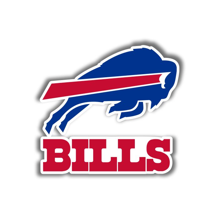 Buffalo Bills - Red Stripe with Bills - Iron On - Custom Size