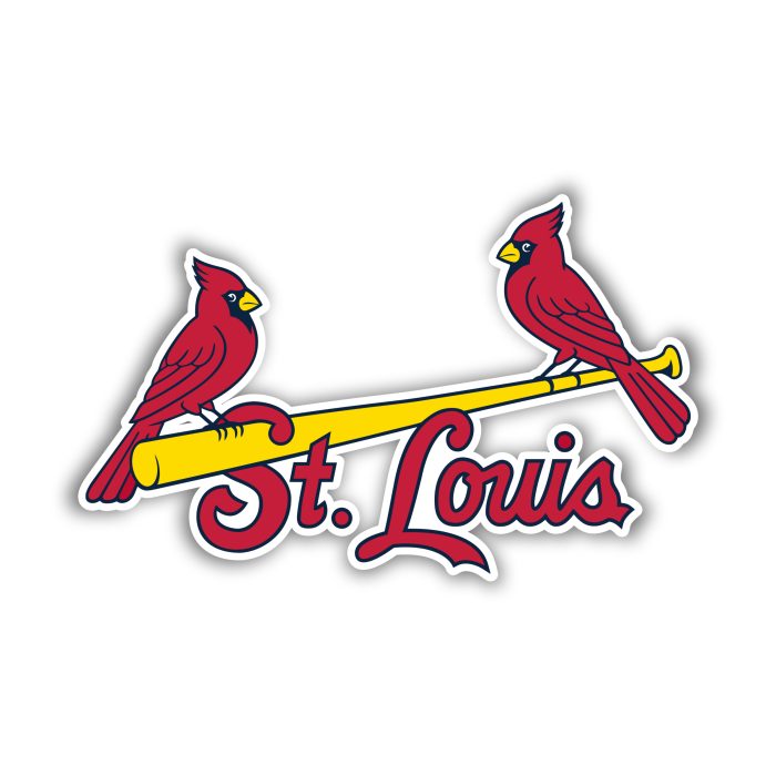 St. Louis Cardinals - 2 Birds with St. Louis - Iron On - Custom Size