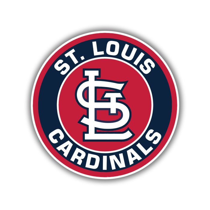 St. Louis Cardinals - Blue and Red Circle with Name - Iron On - Custom Size