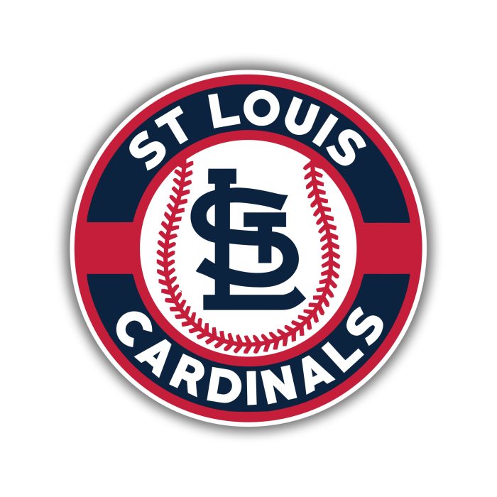 St. Louis Cardinals - Circle with Baseball in Middle  - Iron On - Custom Size