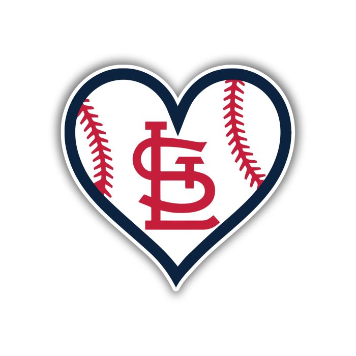 St. Louis Cardinals - Heart - Iron On - Custom Size