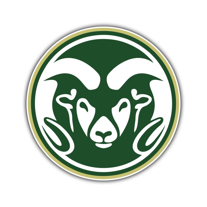 Colorado State Rams - Green Circle With Ram - Temporary Tattoo
