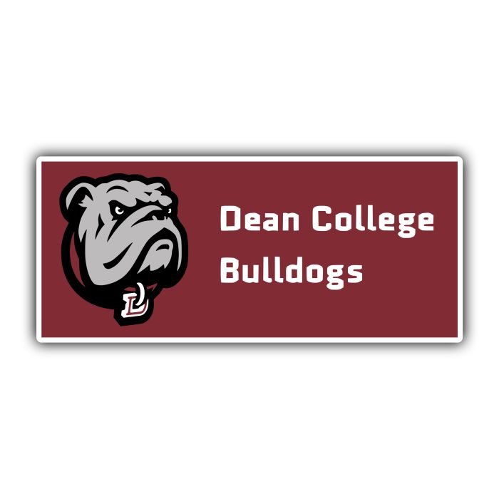 Dean College Bulldogs - Bulldog With Name - Temporary Tattoo