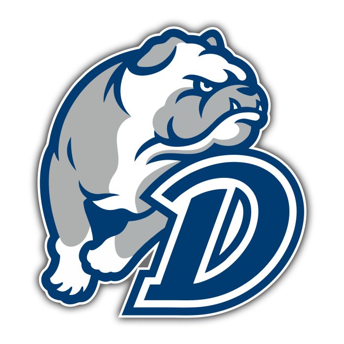 Drake Bulldogs - Bulldog with D  - Iron On - Custom Size