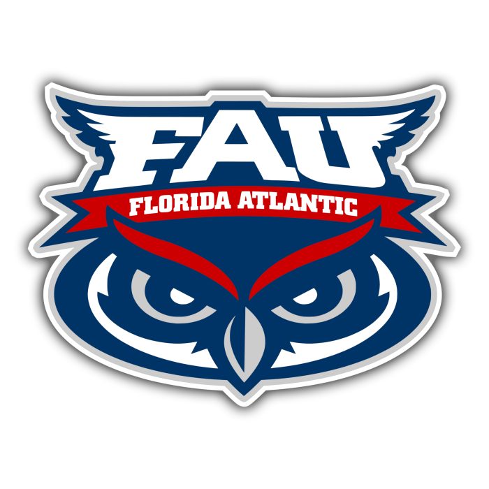 Florida Atlantic Owls - Owl Head with Name - Iron On - Custom Size