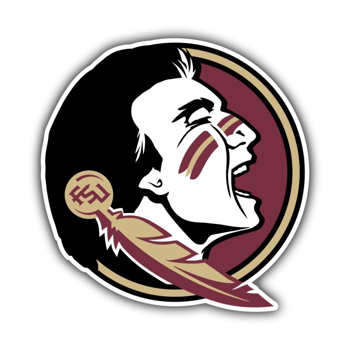 Florida State Seminoles - Guy with Feather - Iron On - Custom Size