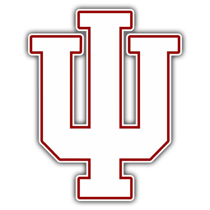 Indiana Hoosiers - White IU - Iron On - Custom Size