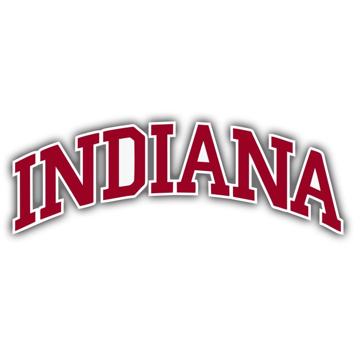 Indiana Hoosiers - Red Lettering - Iron On - Custom Size