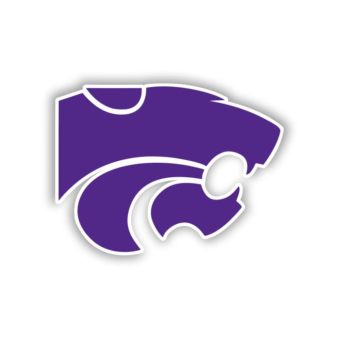 Kansas State Wildcats - Purple Head - Iron On - Custom Size