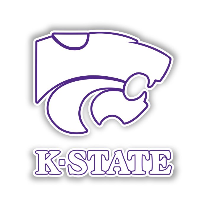 Kansas State Wildcats - White Head with K-State - Iron On - Custom Size