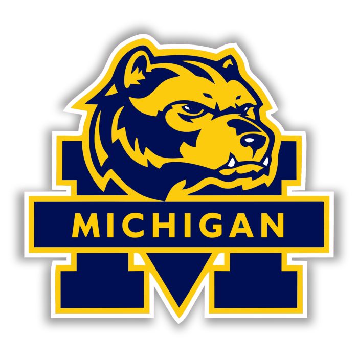 Michigan Wolverines - M with Wolverine - Iron On - Custom Size