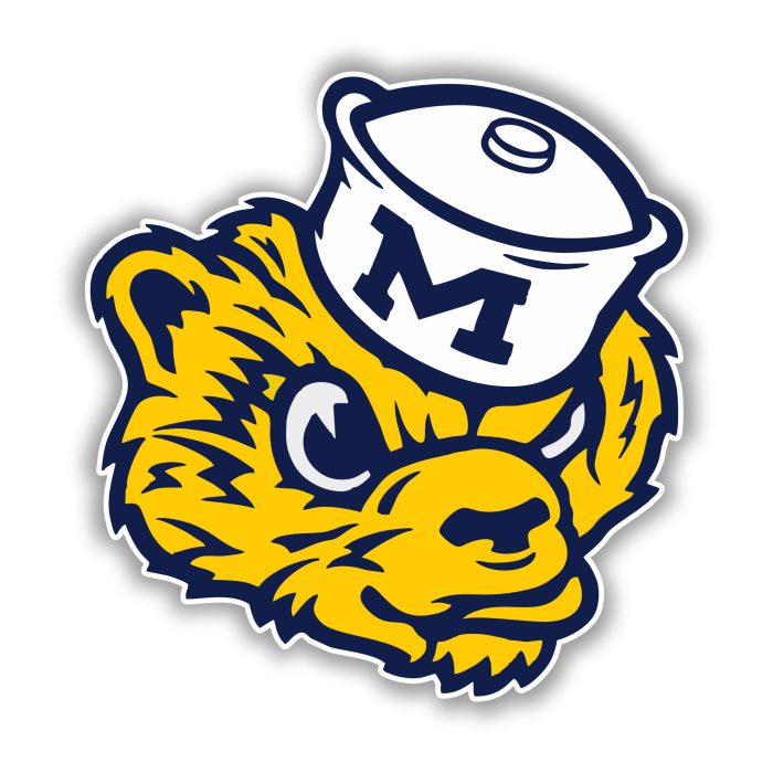 Michigan Wolverines - Wolverine Head - Iron On - Custom Size