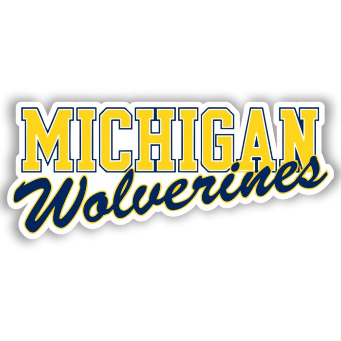 Michigan Wolverines - Yellow and Blue Lettering - Iron On - Custom Size