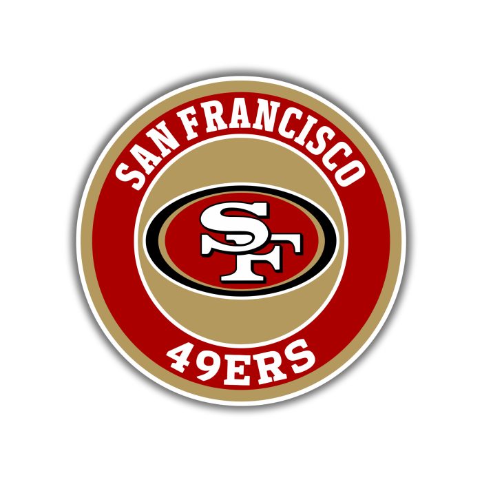 San Francisco 49ers - Gold and Red Circle - Iron On - Custom Size