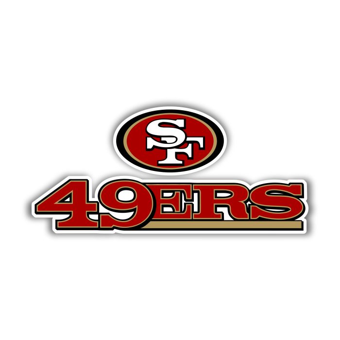 San Francisco 49ers - SF with Red Lettering - Iron On - Custom Size