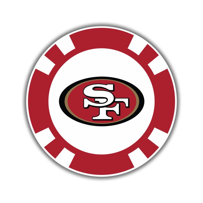 San Francisco 49ers - Poker Chip - Iron On - Custom Size