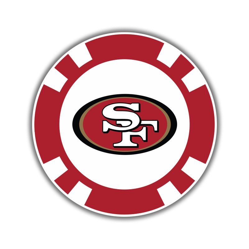 San Francisco 49ers - Poker Chip - Iron On - Custom Size