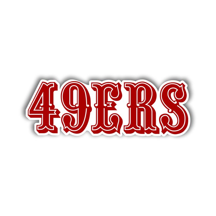 San Francisco 49ers - Red Lettering - Iron On - Custom Size