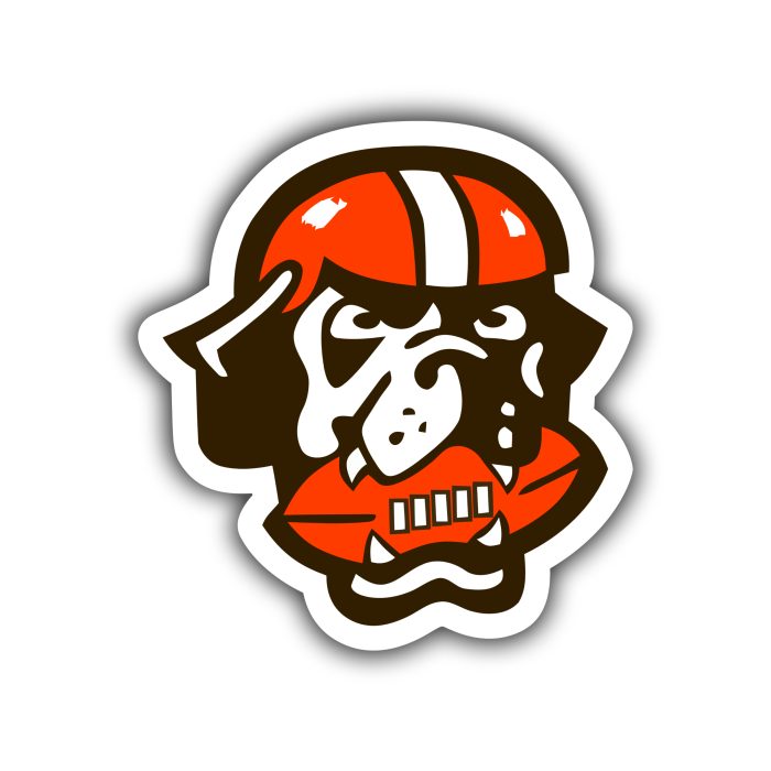 Cleveland Browns - Dog with Football - Iron On - Custom Size