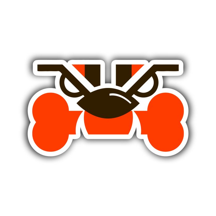 Cleveland Browns - Dog with Bone - Iron On - Custom Size