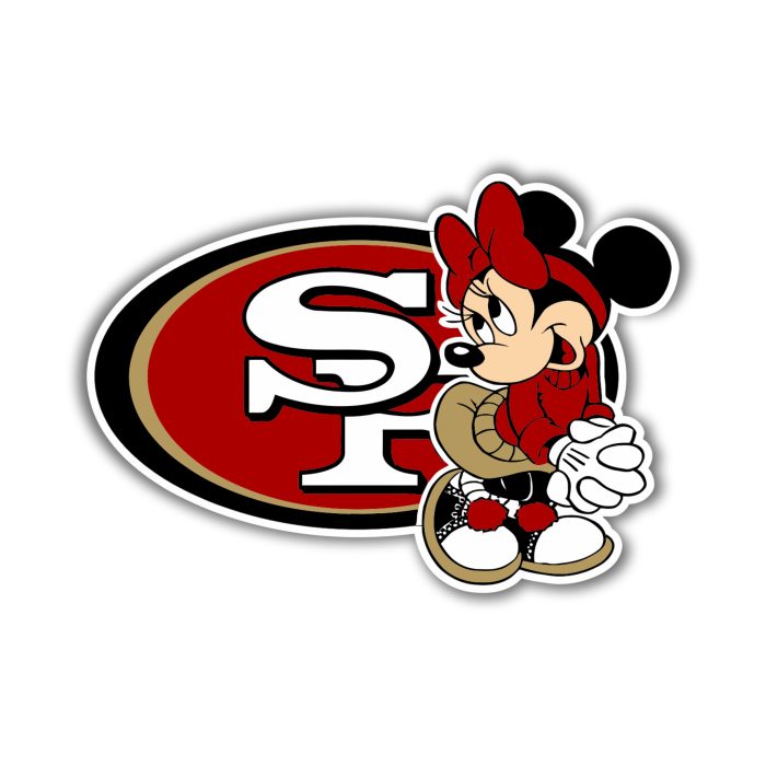 San Francisco 49ers - Minnie Mouse - Iron On - Custom Size