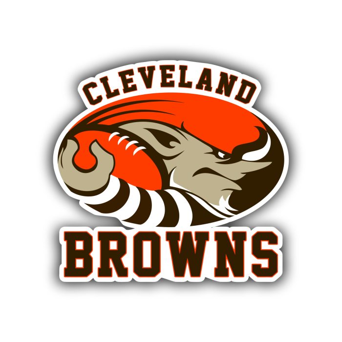 Cleveland Browns - Oval with Name - Iron On - Custom Size