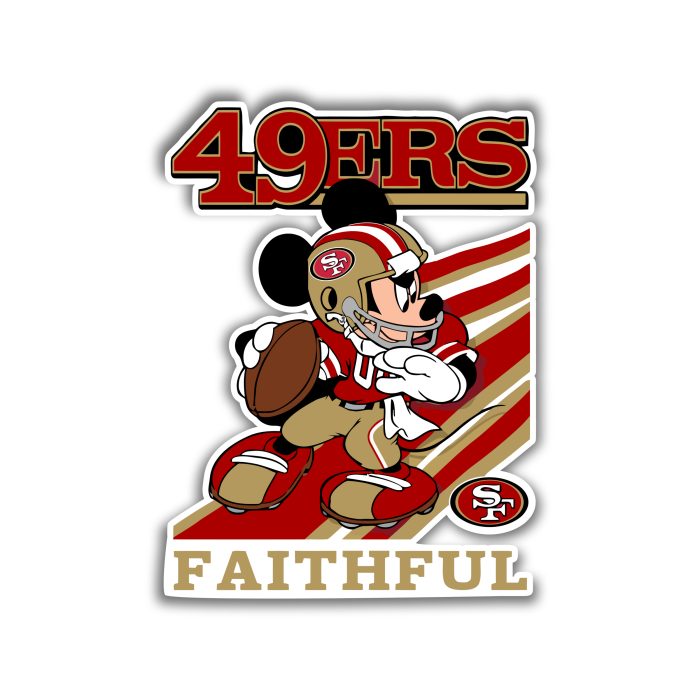 San Francisco 49ers - Mickey Mouse - Iron On - Custom Size