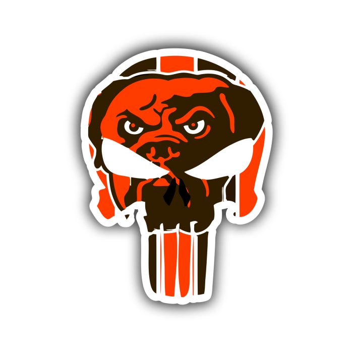 Cleveland Browns - Skull - Iron On - Custom Size