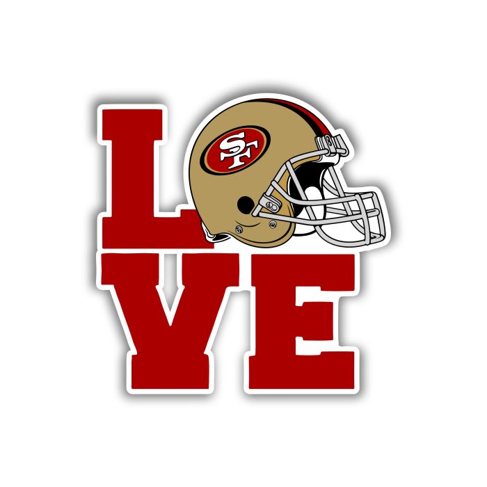 San Francisco 49ers - Love - Iron On - Custom Size