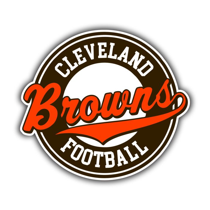 Cleveland Browns - Circle Logo with Name - Iron On - Custom Size