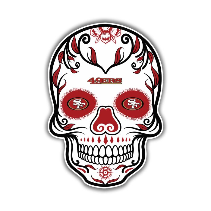 San Francisco 49ers - Sugar Skull - Iron On - Custom Size