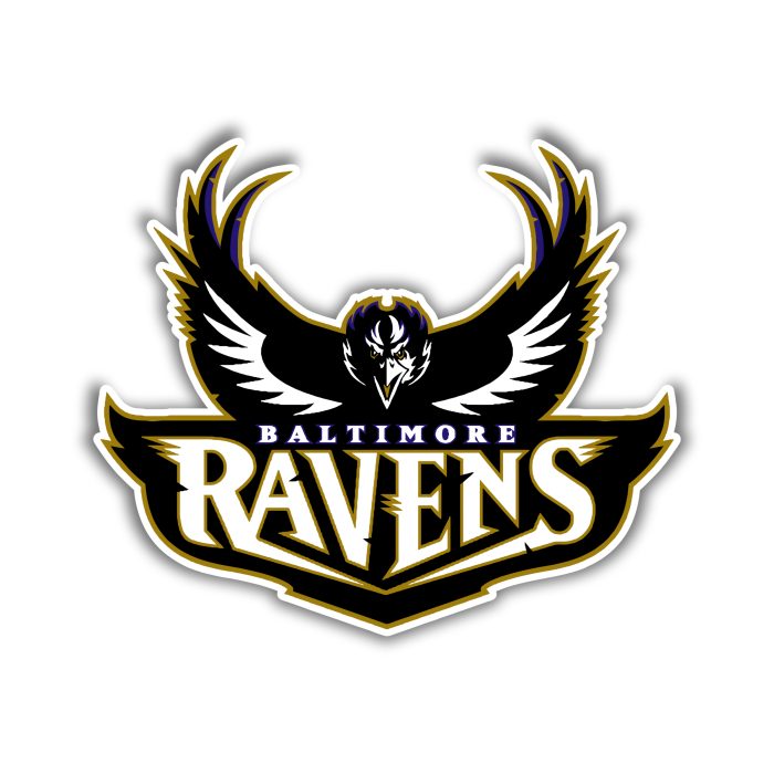 Baltimore Ravens - Raven with Lettering - Iron On - Custom Size