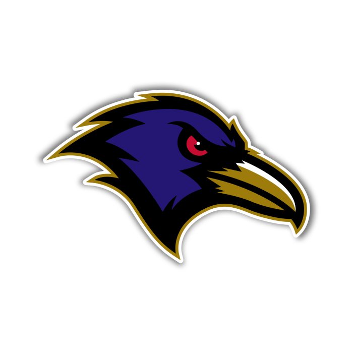 Baltimore Ravens - Raven Head - Iron On - Custom Size